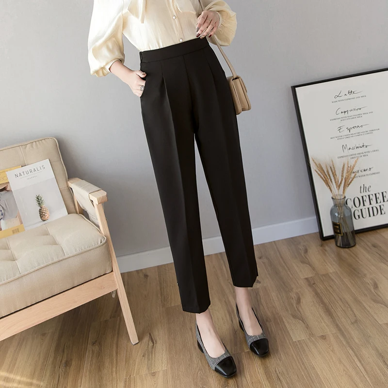 

Elegant Women Spring Summer Designers Solid Pencil Pants Office Lady Trousers