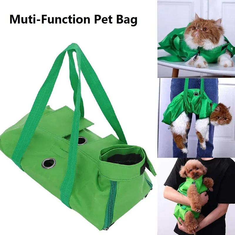 

Multi-Function Dog/Cat Grooming Restraint Bags for Bathing Washing Trimming Nail Green/Blue Hot Cat Carriers & Bags