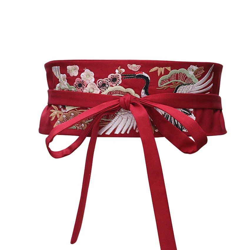

Women Japanese Traditional Classical Kimono Cardigan Obi Streetwear Fashion Personality Chinese Style Printing Waist Belt