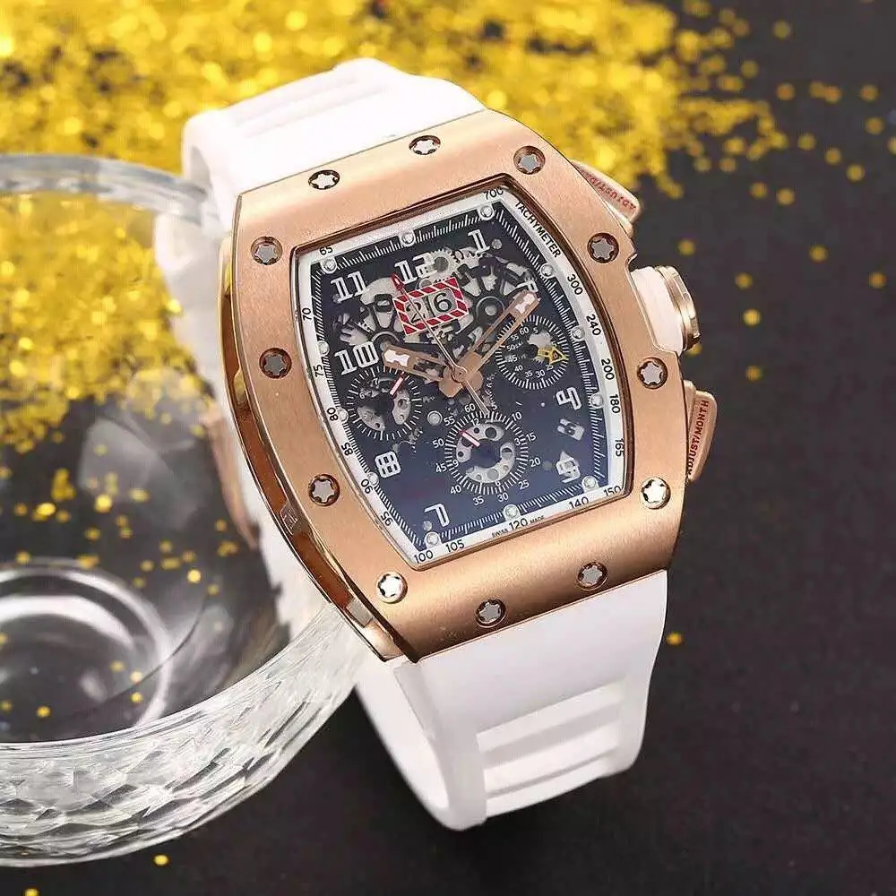 

HOT sale man watch sport wristwatch top sell man watches mechanical automatic wristwatch stainless steel case rubber strap