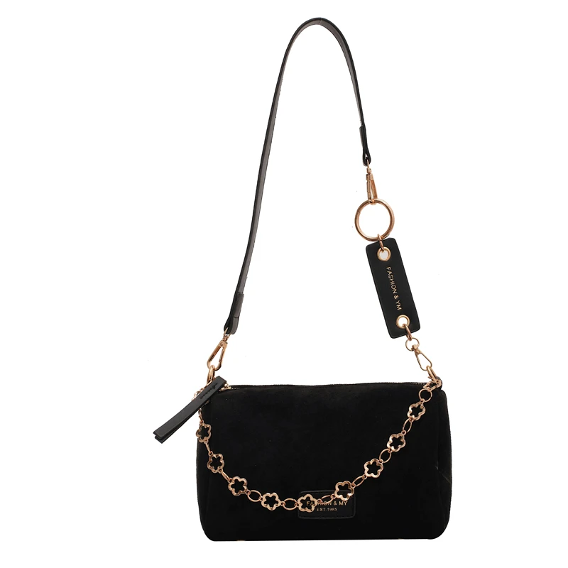 Зимние сумки через плечо LEFTSIDE из искусственной замши с цепочкой новинка 2022