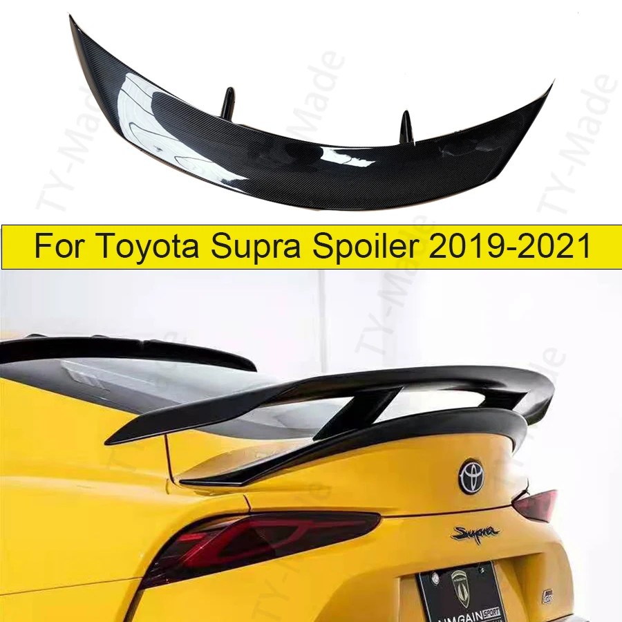 

Rear Trunk Spoiler Carbon Fiber Material Glossy car accessories For Toyota Supra 2019 2020 2021 Lip Spoiler Wing car styling