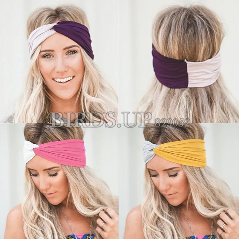 2022 Одноцветные ободки Criss Cross для женщин и девочек для йоги, спорта, поворотов головой, эластичная повязка на голову, аксессуары для волос, турбан.
