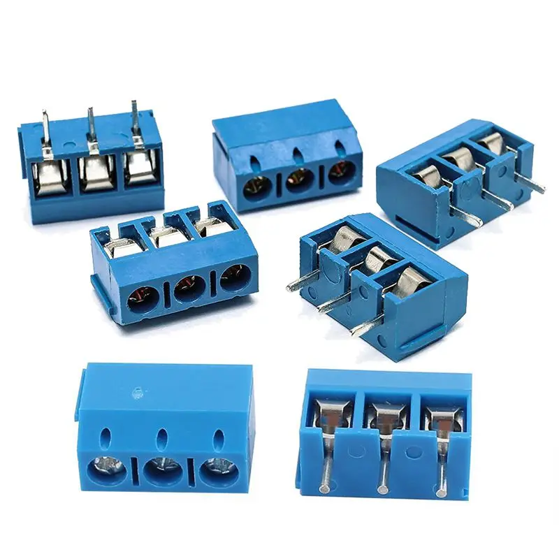 

100PCS blue ABS KF301-3P 5.08mm 3 Pin Connect Terminal Screw Terminal Connector
