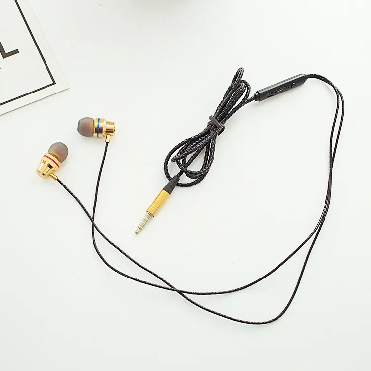 3 5 мм тканевые спортивные персонализированные наушники с микрофоном и шнурком