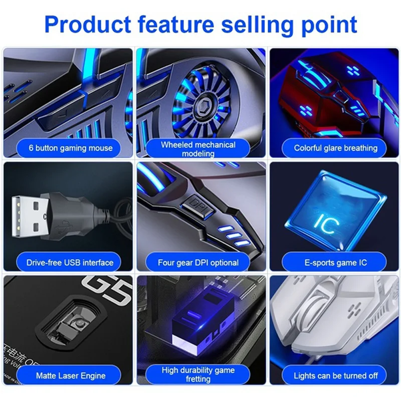 

Wired Gaming Mouse 7 Buttons 3200 DPI LED Optical USB Computer Mouse Gamer Mice Game Mouse Silent Mouse For PC laptop