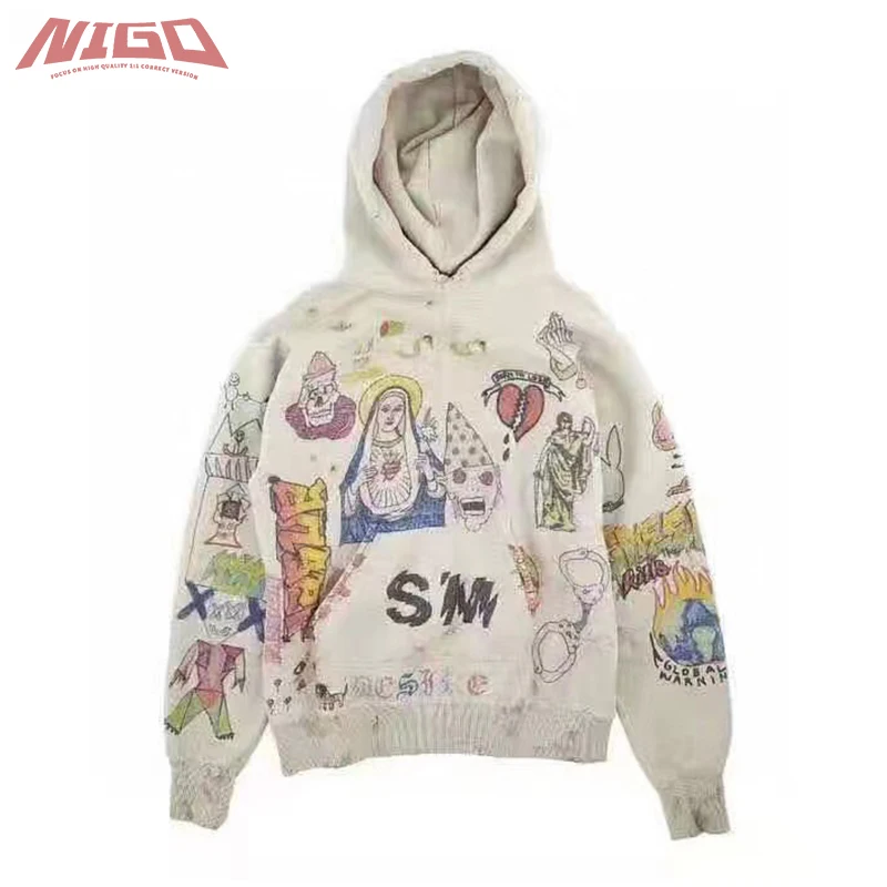 

NIGO Ms 21ss Women's Autumn And Winter SM Doodle Retro Hoodie Coat #nigo3753