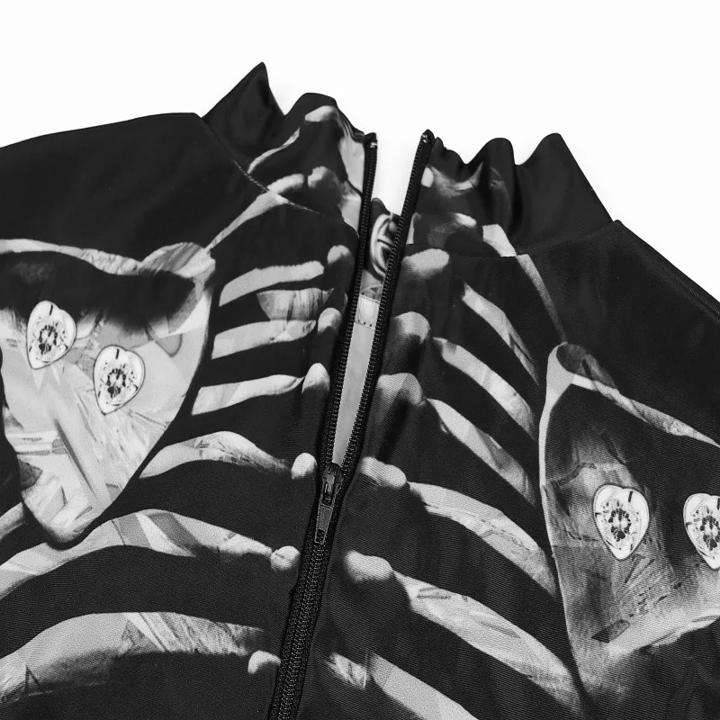 Женский боди винтажный с принтом скелета розы страшный костюм черный облегающий