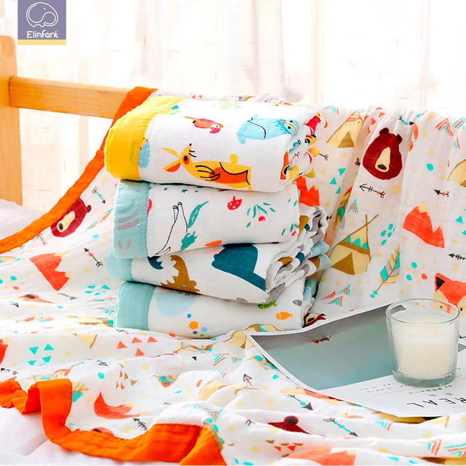 Пеленки Elinfant из муслина для новорожденных 1 шт. 4 слоя 100% хлопок|Хлопчатобумажные