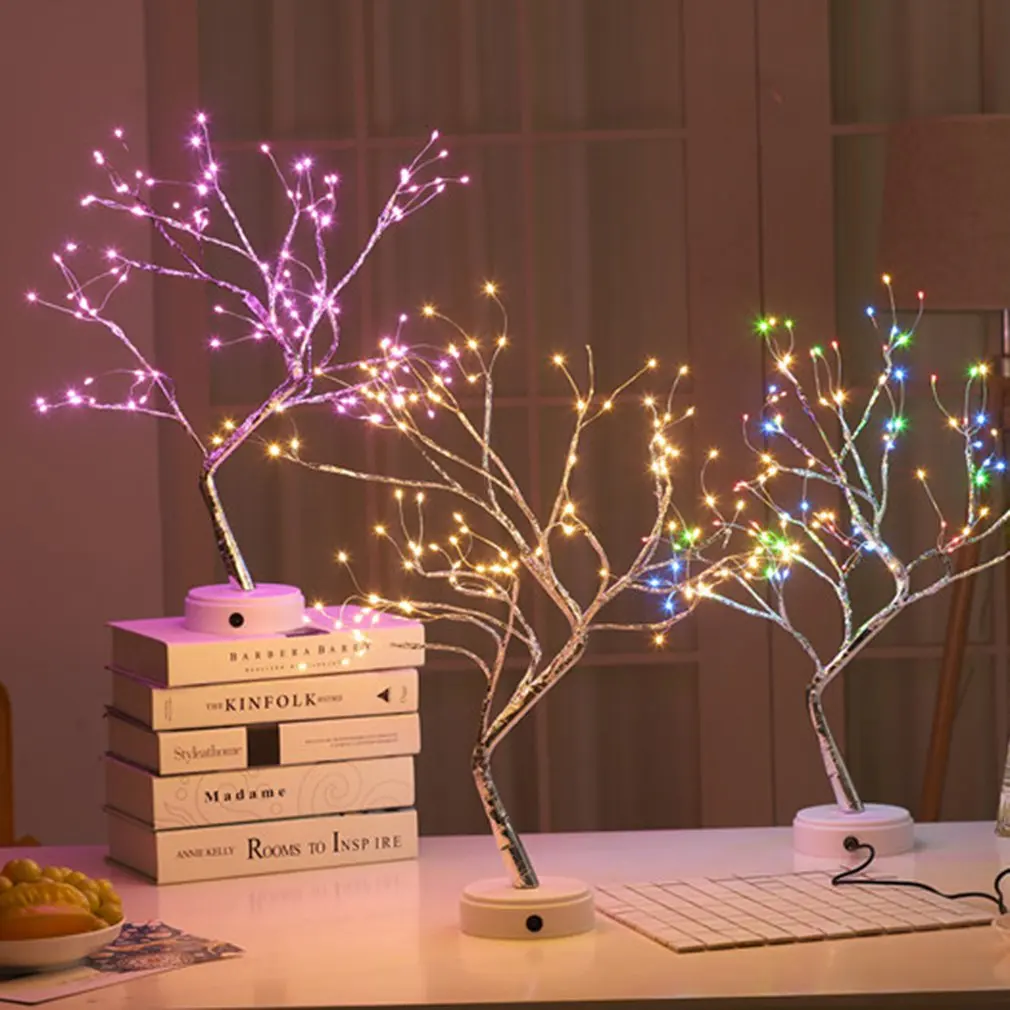 

Tree light touch switch pearl starry night light Touch switch Home Holiday bedroom indoor kids bar Decoration fairy light