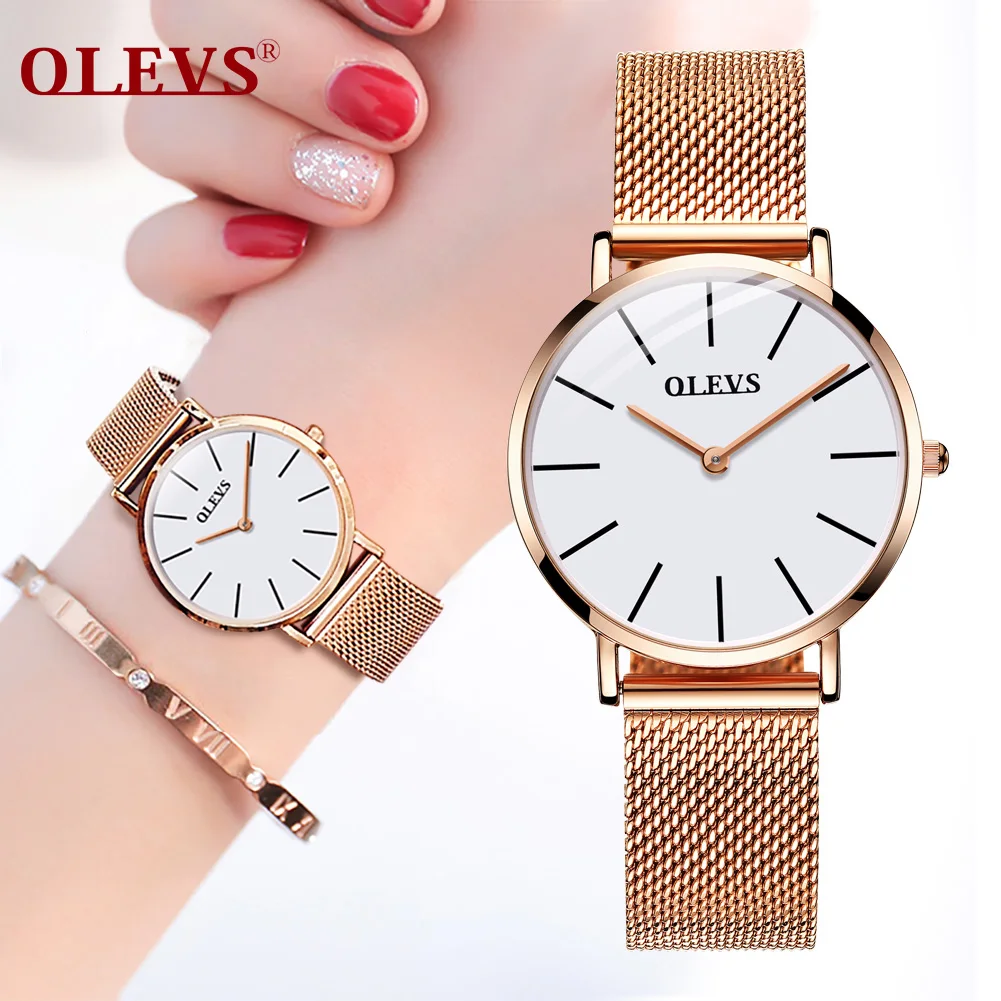 Модные повседневные наручные часы из стали розового золота для женщин Топ бренд