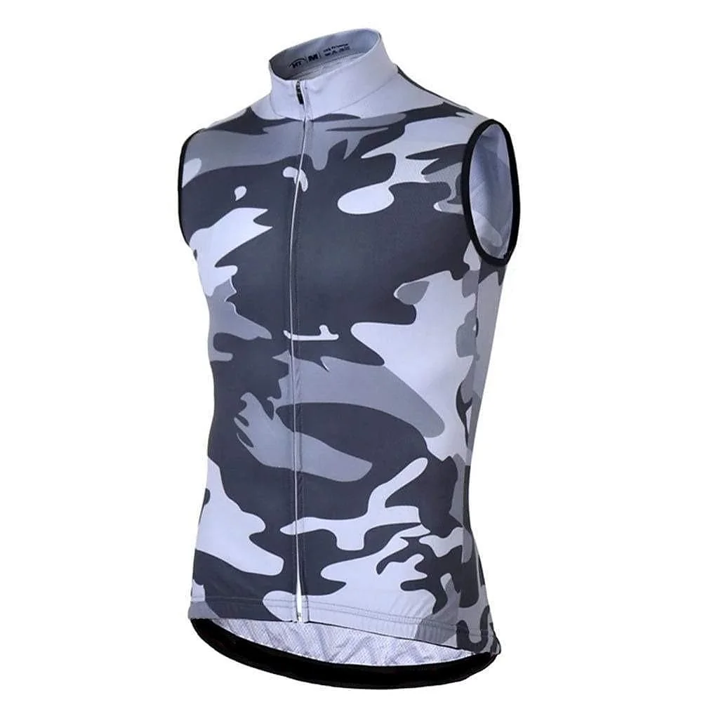 

2021 Summer Hot Sale Men and Women Sleeveless Windproof Vest Cycling Jersey Camouflage Pattern Road Bike Cycling Breathable Vest