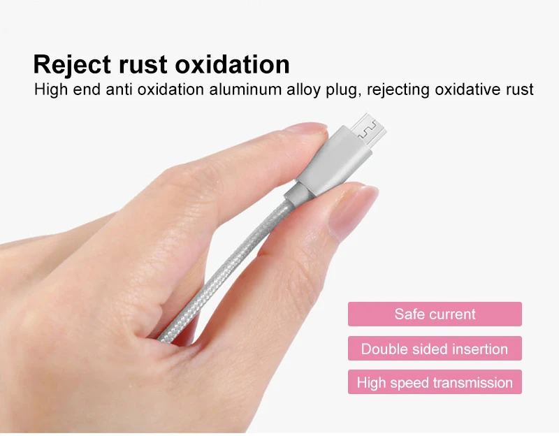 PHOMAX Micro usb 2.4A мини нейлоновый программируемый кабель для быстрой зарядки Redmi XIAOMI