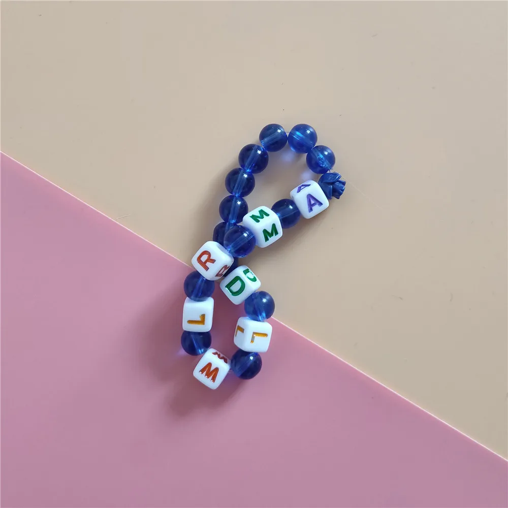

IU LOVE POEM Plastic Beads Flexible Bracelet Blueming Bangles Accessories