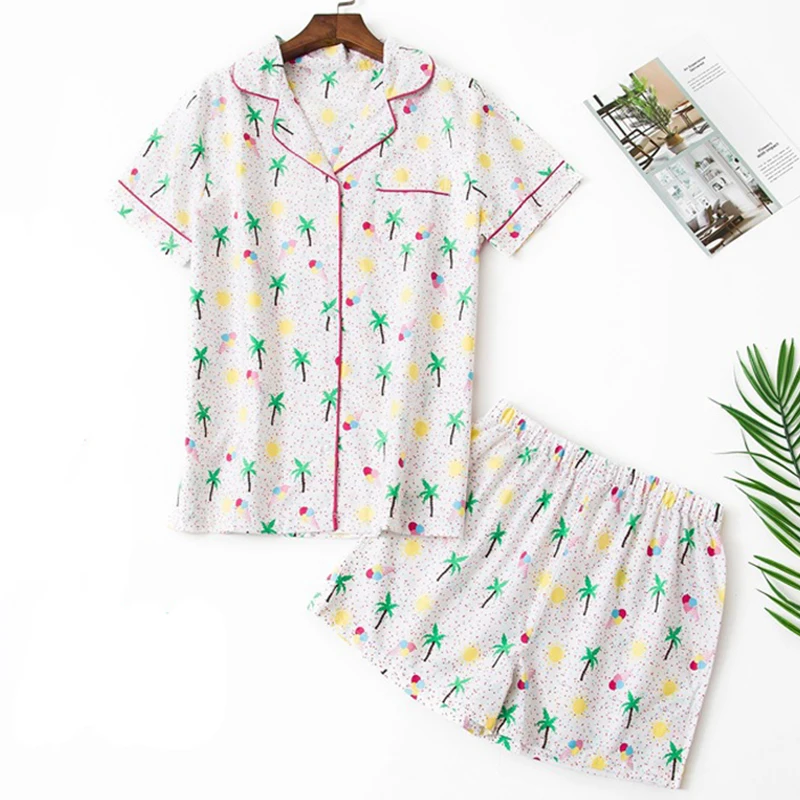 Женская пижама хлопок летние пижамы женские новый теплая домашняя одежда для