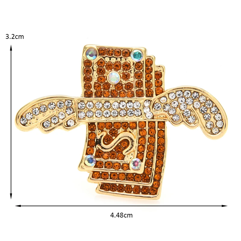 

Wuli&baby Rhinestone Dozen Dollar Money Brooches For Women Men Party Casual Brooch Pins Gifts
