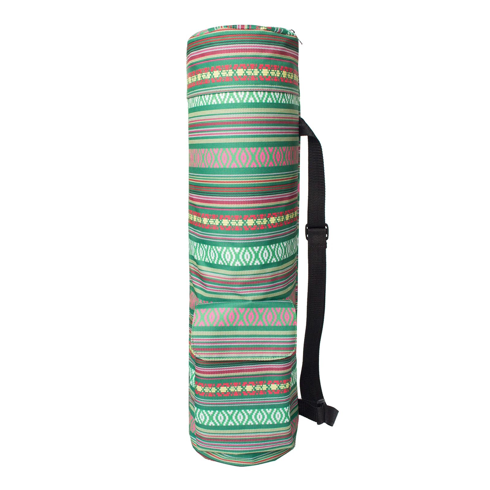 Yoga Mat Bag Ethnic Style Exercise Yoga Mat Carrier Full-Zip Yoga Mat Bag With Pocket Adjustable Strap Yoga Mat Storage Bag