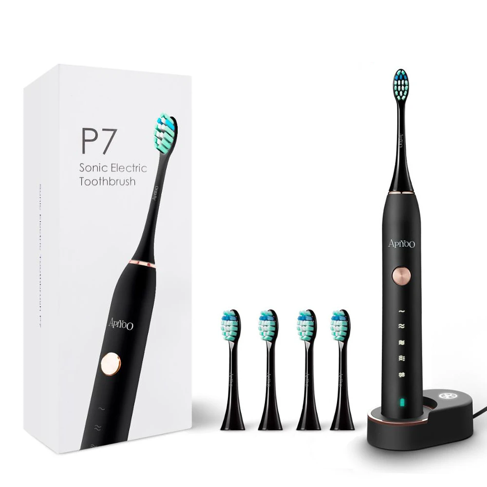 

Apiyoo P7 Sonic Electric Toothbrush USB Rechargeable Toothbrush 5 Mode Adult Timer IPX7 Waterproof Automatic Ultrasonic Brush