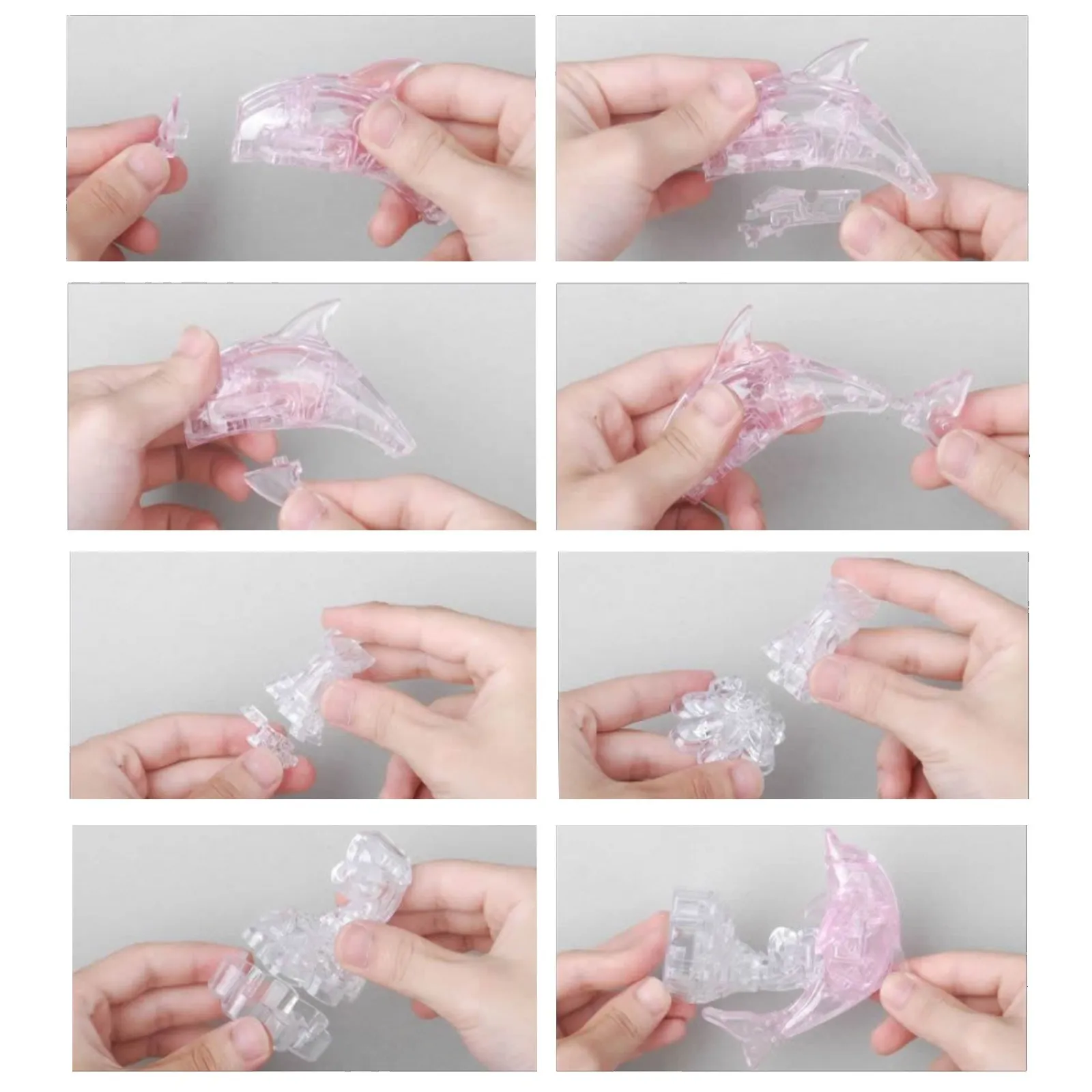 

Children DIY educational toys 3D crystal dolphin building block puzzle educational crystal dolphin building block puzzle 6*