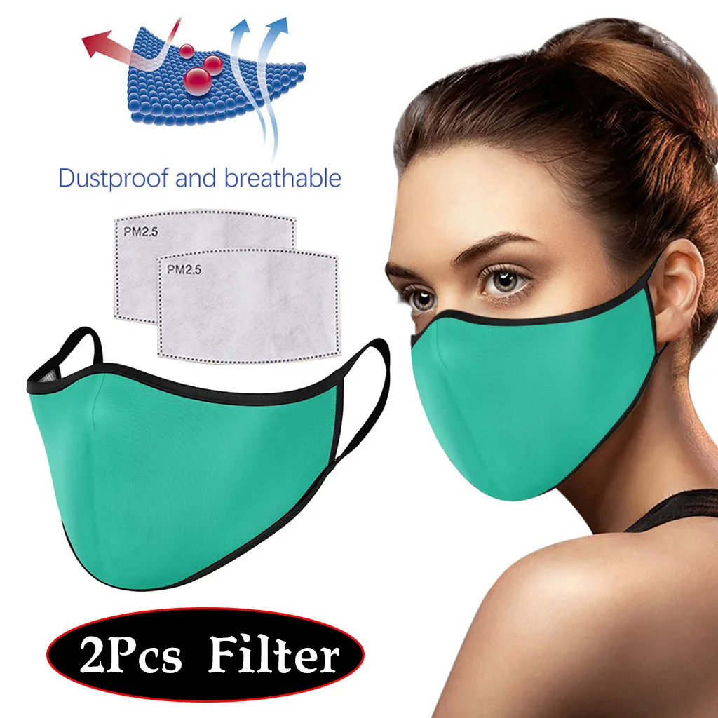 

Fashion geometric Pattern Flower Printing Solid Color Adult Cycling Mask Windproof Protective Washable Mask With 2PCS Filters