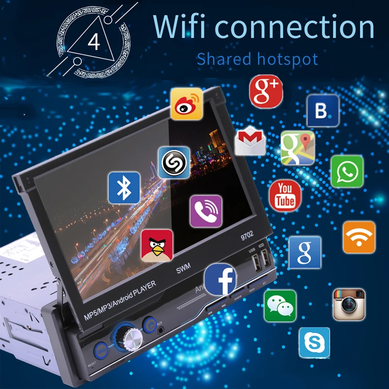 Автомобильный радиоприемник MP5 HD IOS Android 8 1 1din 7 дюймов Wi Fi Bluetooth зеркальная связь