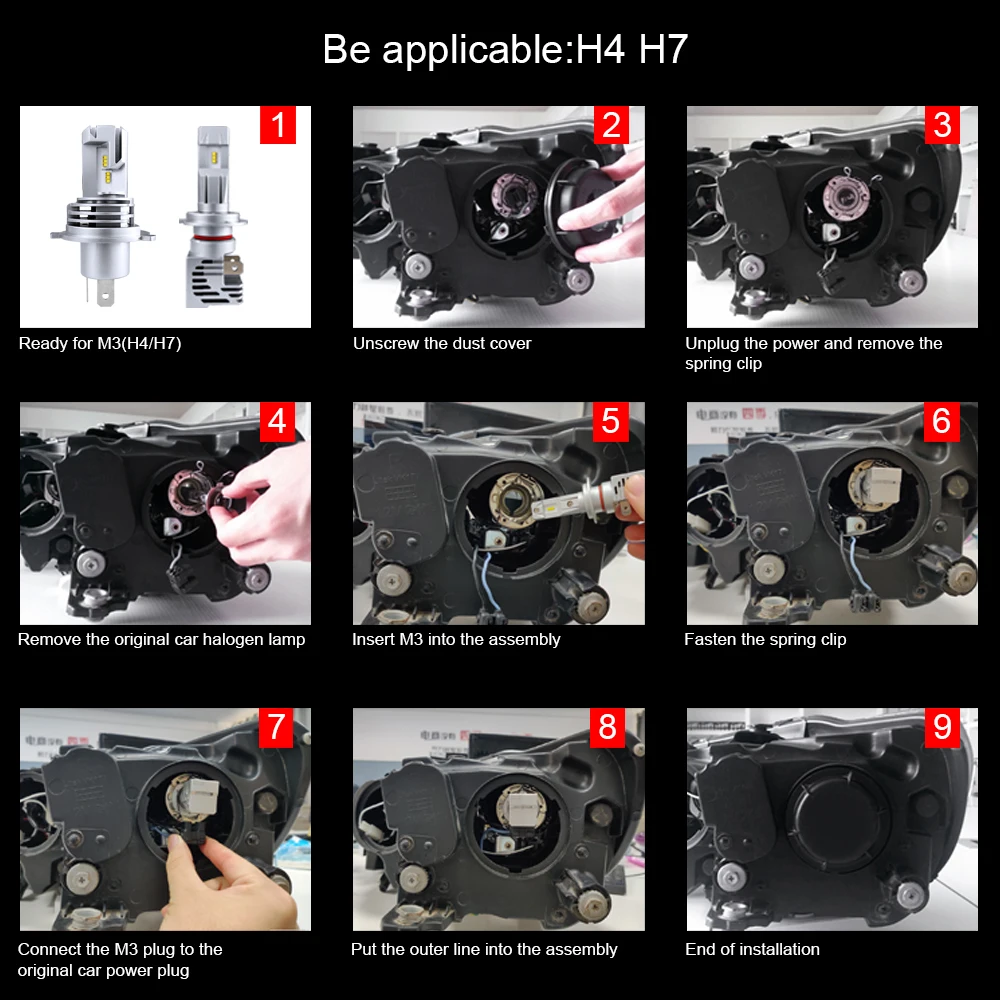 Автомобильные светодиодный ные лампы 2021 M3 ZES H1 H3 H4 H7 H11 9005 9006 H27 880 мотоциклетные ры