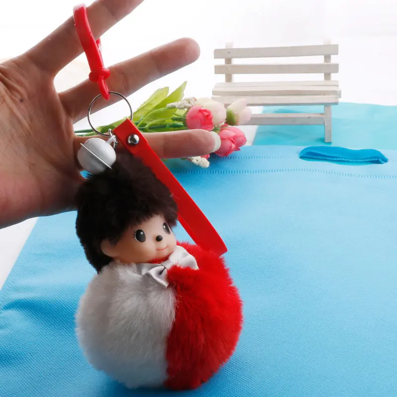 Галстук-бабочка с большими глазами брелок для ключей в виде детской куклы