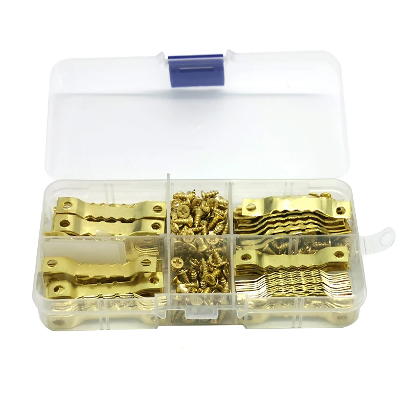 100 наборов 45*8 мм пилы вешалки для зубов холст рамка картины крючки с винтами