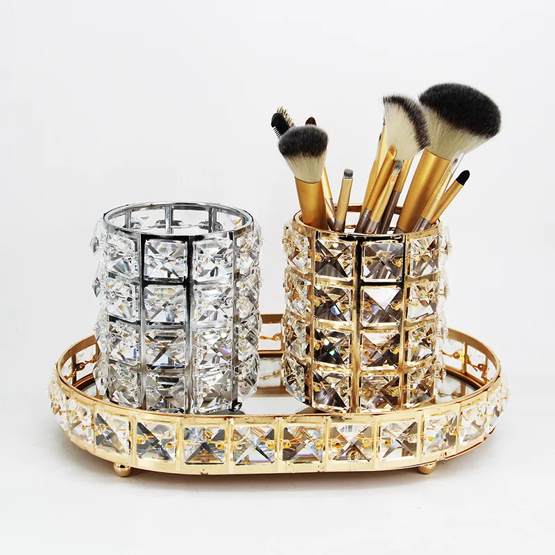 Европейский хрустальный поднос косметическая стойка для хранения органайзер