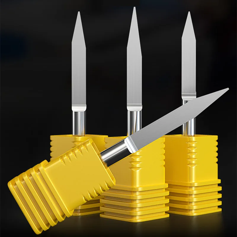 Удлиненный нож с плоским дном 42 мм конус 4 острый для резьбы гравировальный