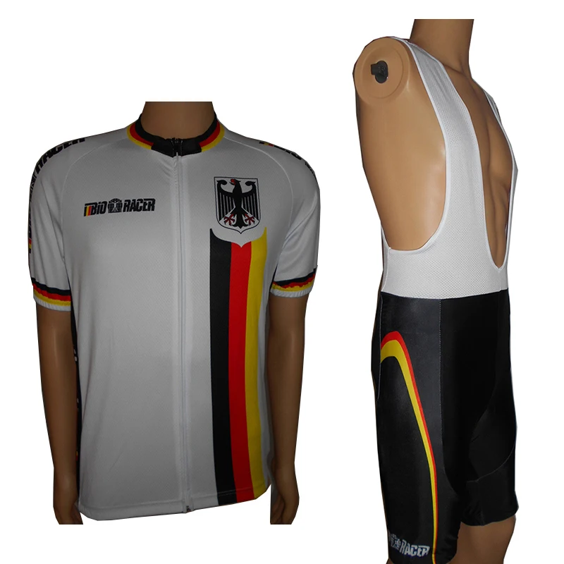 Джерси для велоспорта Германия летняя одежда с коротким рукавом гелевые задние