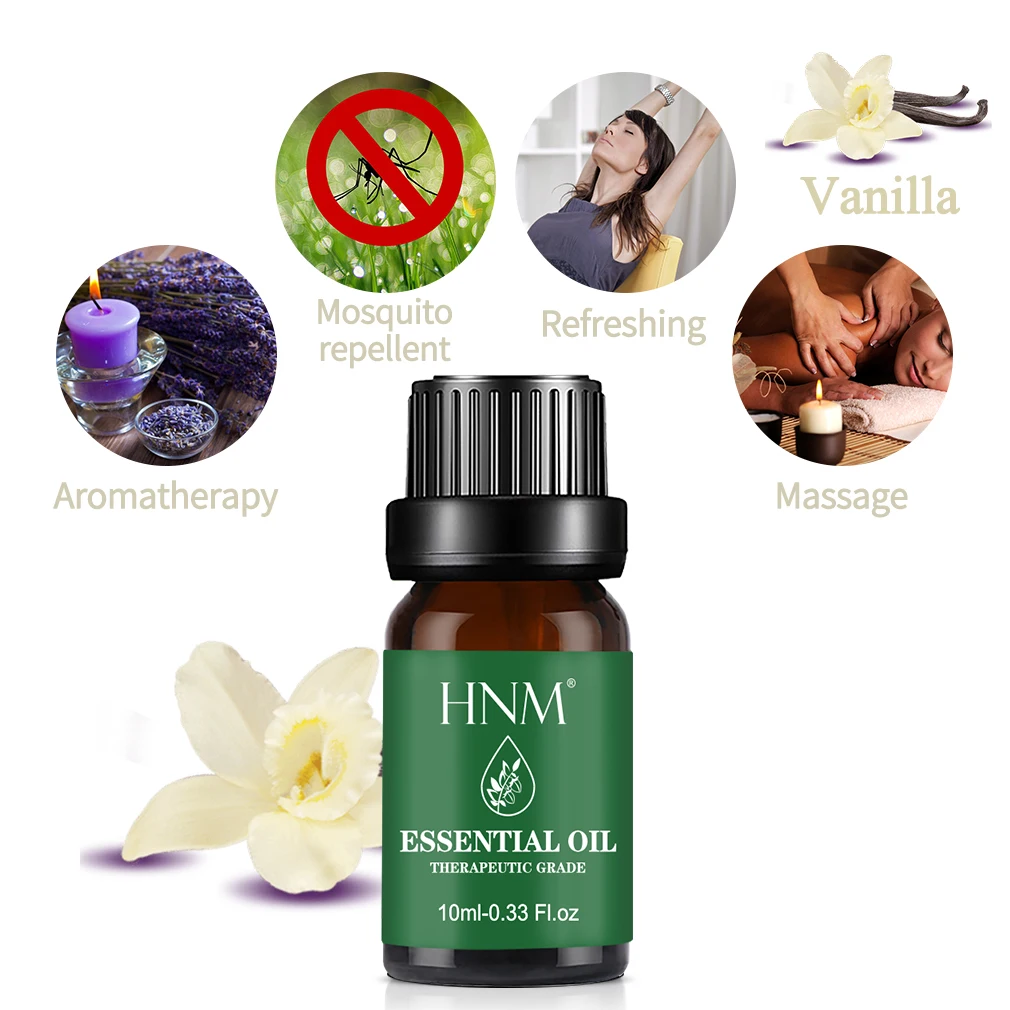 HNM 10 мл чистые растительные эфирные масла Арома диффузор Массажная Лаванда Роза