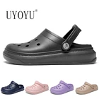 Размеры 35-47, женские туфли-сабо с отверстиями мужская пляжная легкая сандалии домашние тапки летняя болотные кроссовки обувь для отдыха на открытом воздухе