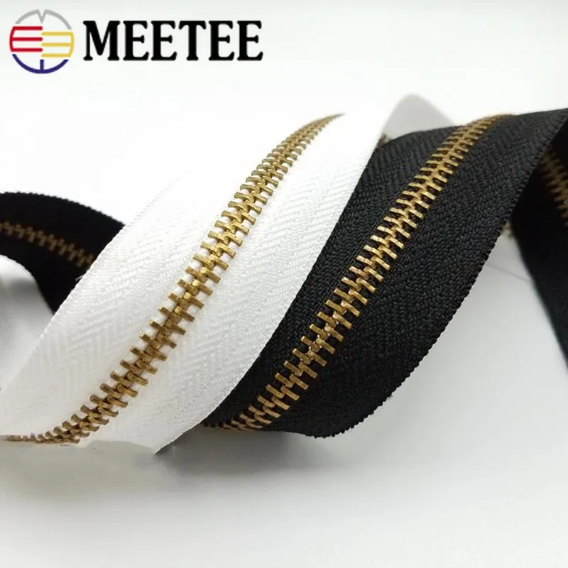 Meetee 3 #5 #50/60/70 см бронзовая металлическая молния с открытым хвостом для пальто