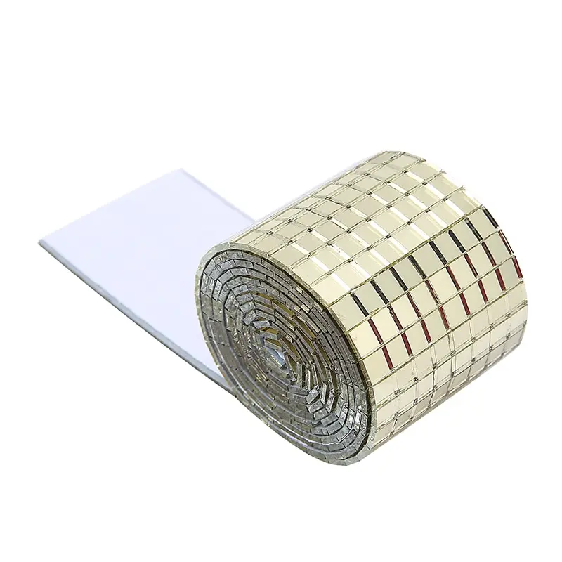 1 Roll Self-Adhesive Glass Craft Mini Square Mirrors Mosaic Tiles Wall Stickers For DIY Handmade Crafts Home Decoration |