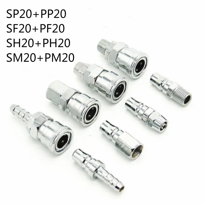 

Pneumatic fitting C type Quick connector High pressure coupling PP20 SP20 PF20 SF20 PH20 SH20 PM20 SM20 work on Air compressor