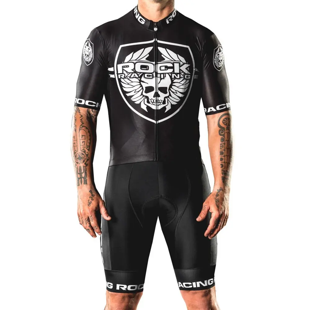 

Велосипедный комбинезон с коротким рукавом для мужчин, комплект из джерси и брюк для рок-гоночных команд