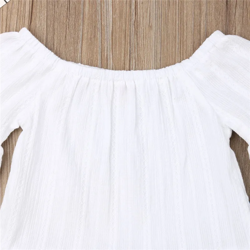 2PCS Summer New Toddler Kids Baby Girls Clothes Off Shoulder Shirt Tops+Long Pants Outfits 1-6Y | Детская одежда и обувь