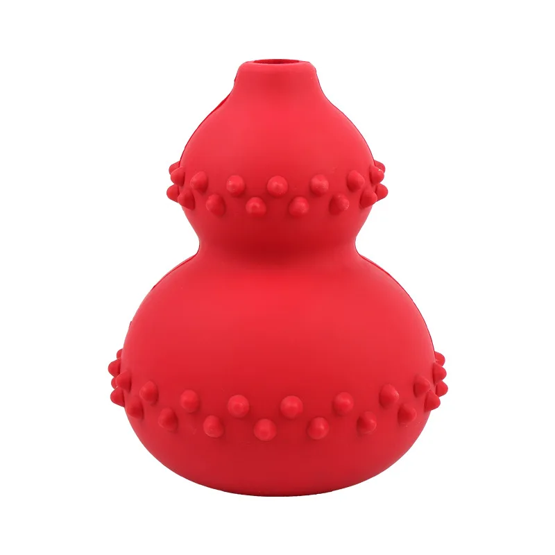 

New Pet Leaking Toy Natural Rubber Bite Resistant Molar Teeth Educational Interactive Gourd Dog Toy for Large Medium Small Dogs