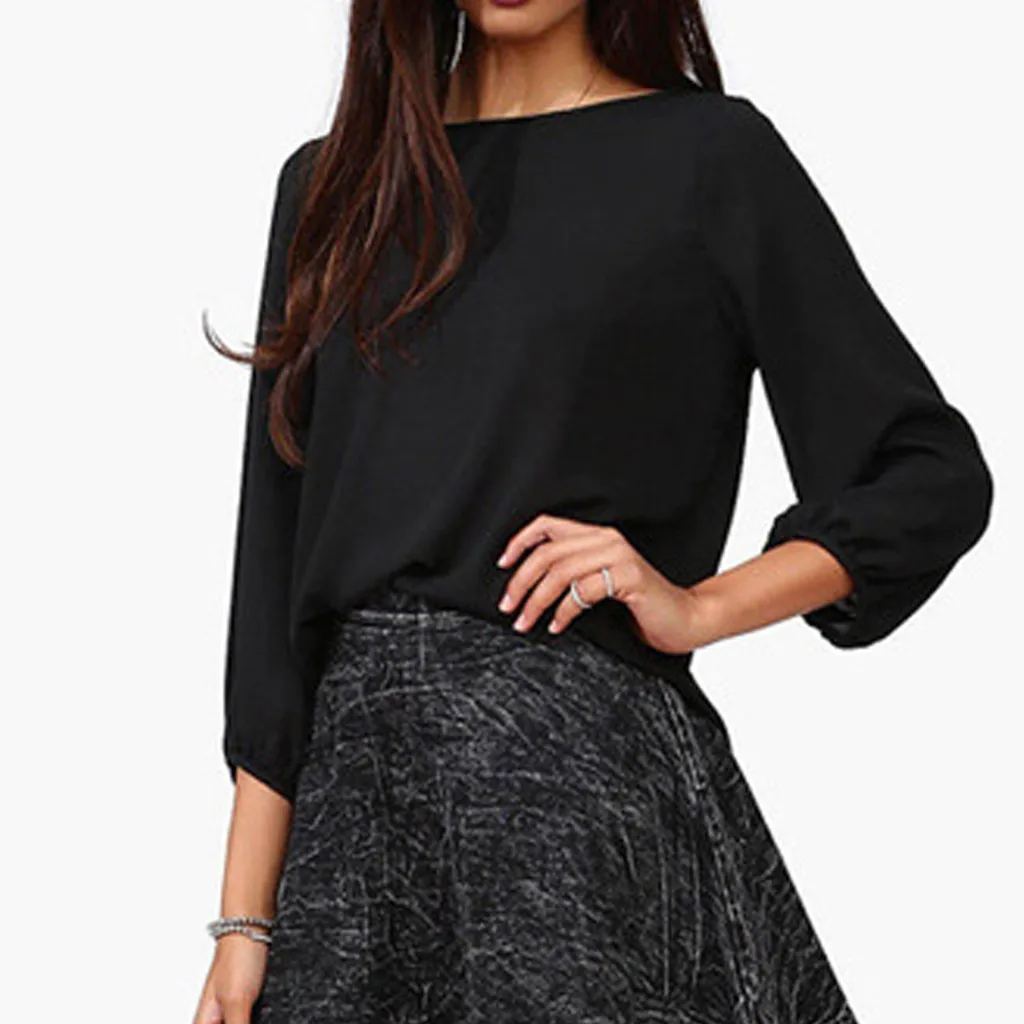 Женский офисный Топ SAGACE однотонный топ с бантом и длинным рукавом милая