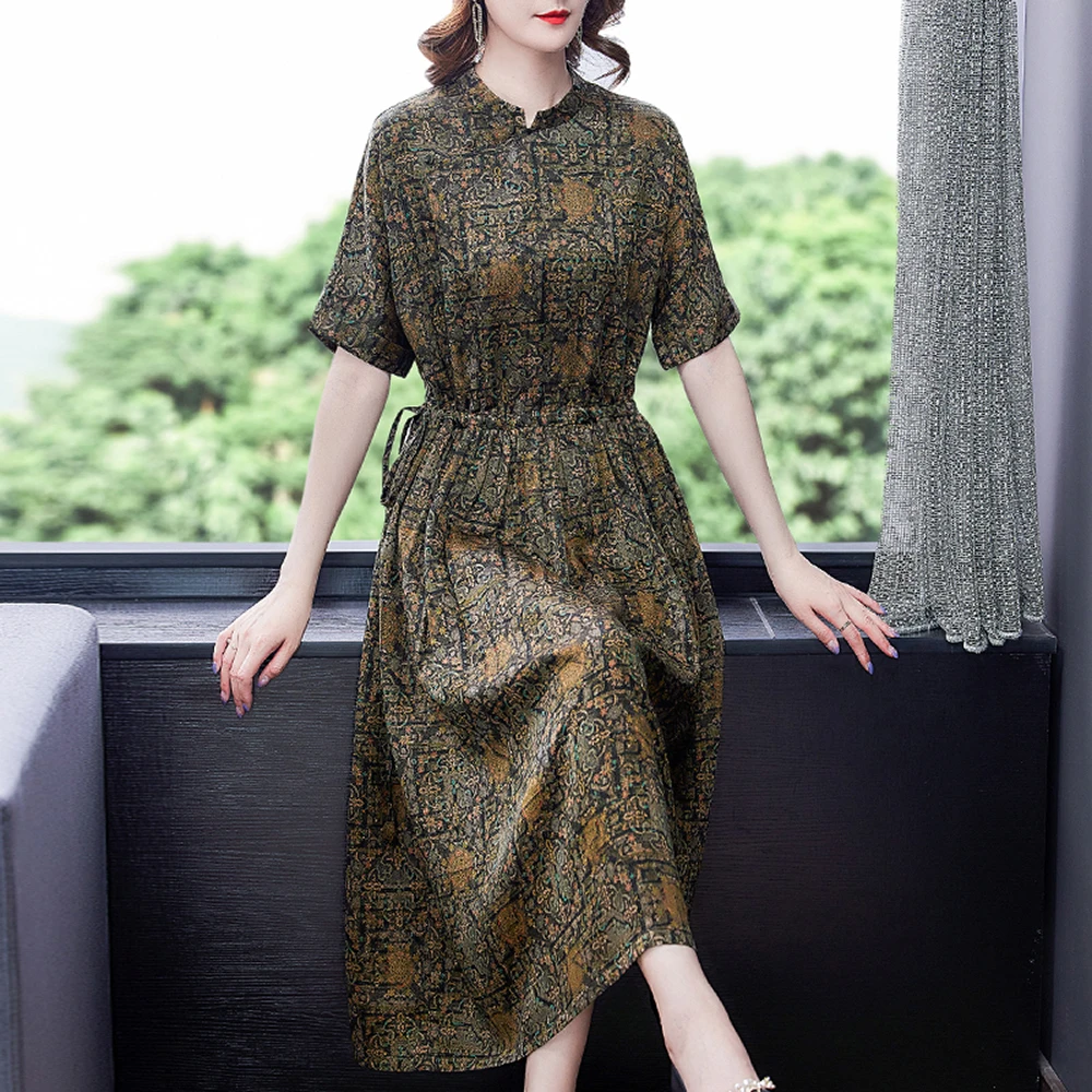 

Женское приталенное платье из шелка тутового шелкопряда, летние модные трендовые платья из муслина, новинка 2021