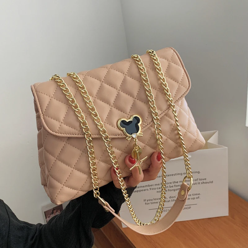 

Quilted PU Leather Crossbody Bags for Women 2021 Winter Fashion Chain Shoulder Bag Female Purses Luxury Designer Handbags Clutch