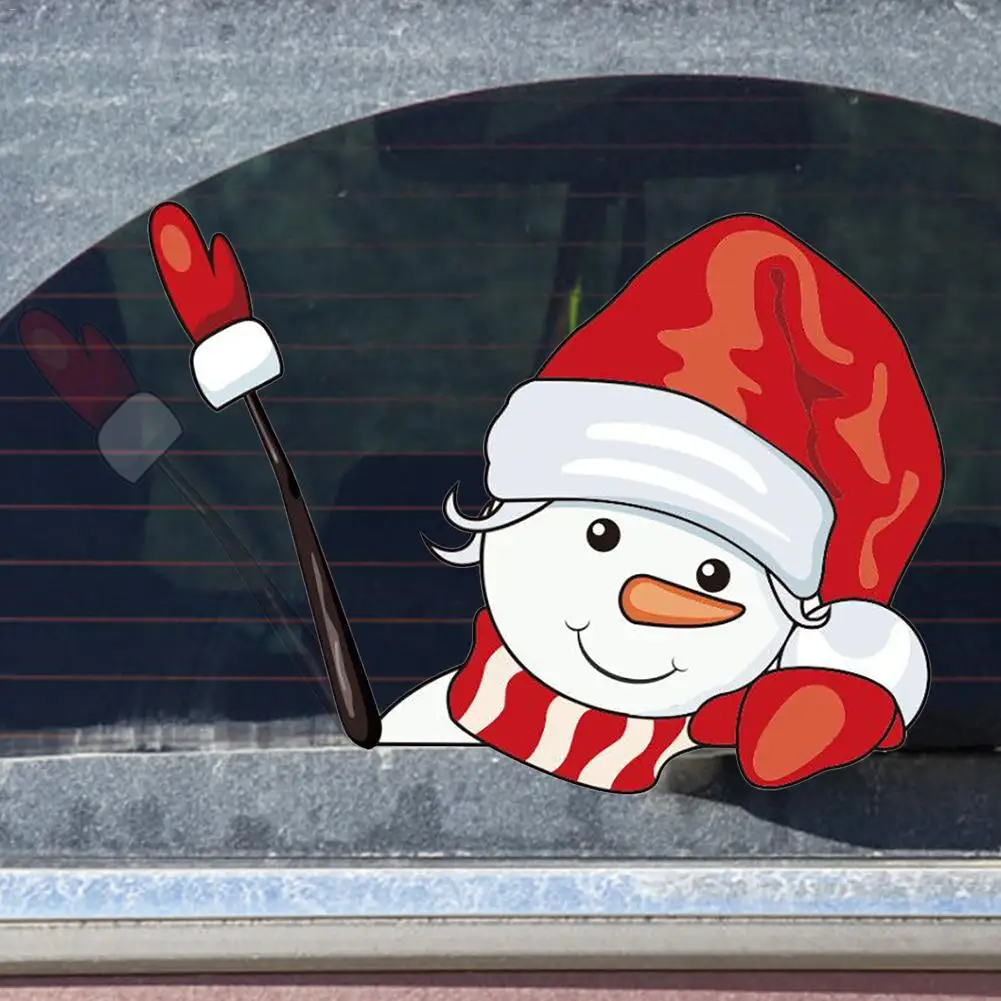Рождественская Автомобильная наклейка Санта автомобиль задний стикер для
