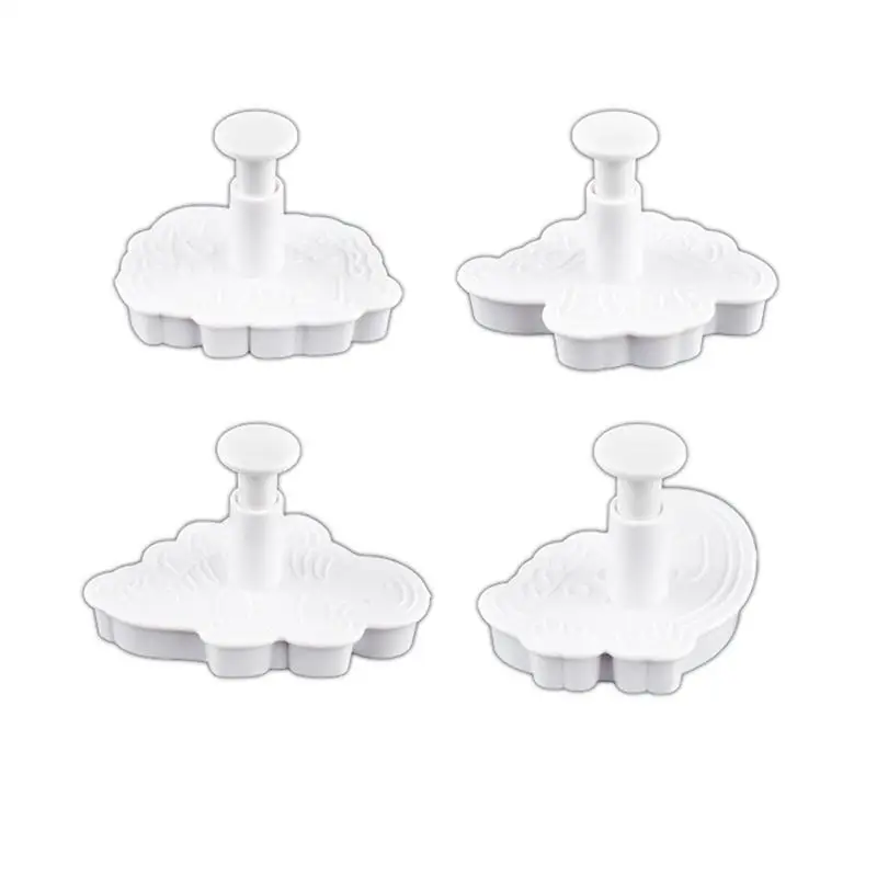 

4 Pcs/Set Plastic Dinosaur Cookie Cutter Creative DIY Plunger Cutter Fondant Stamper Biscuits Decoration Mold Justdolife