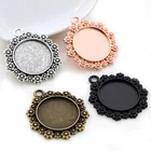 10 шт 20 мм Внутренний размер античный посеребренный розовый золотой черный бронзовый цветок стиль кабошон основа Установка Подвески кулон