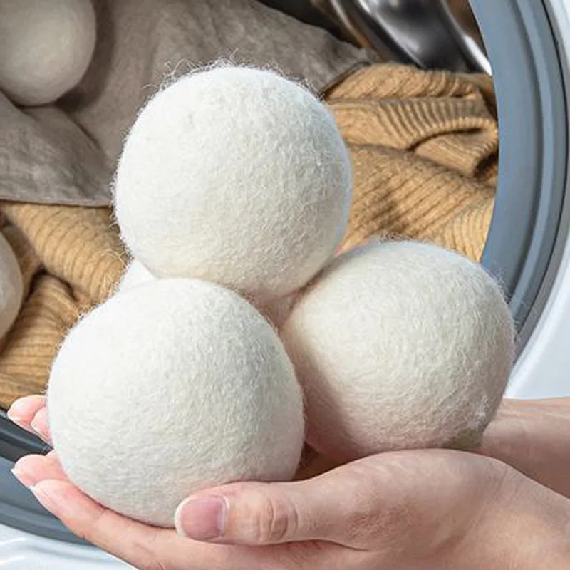 

Reusable Wool Dryer Balls Premium Laundry Products Natural Fabric Softener Static Reduces Helps Dry Clothes in Laundrys Quicker
