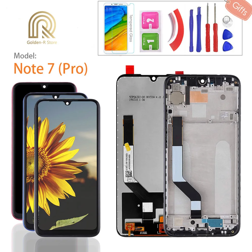 ЖК дисплей с рамкой для Xiaomi Redmi Note 7 Pro 6 3 дюйма сенсорный экран дигитайзер в сборе