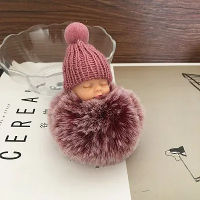 14 Милый цветок шляпа Спящая кукла брелок плюшевая кукла игрушки дети девочки подарок Juguetes искусственный шарик из меха кролика на сумку украшение кулон - Цвет: 14