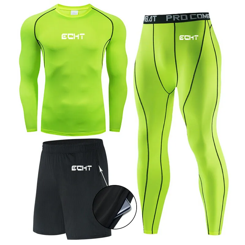 

Sports Underwear Set Men's MMA rashgard Compression Clothing Fitness Training Base Layer Quick drying Tights T-Shirt Leggings