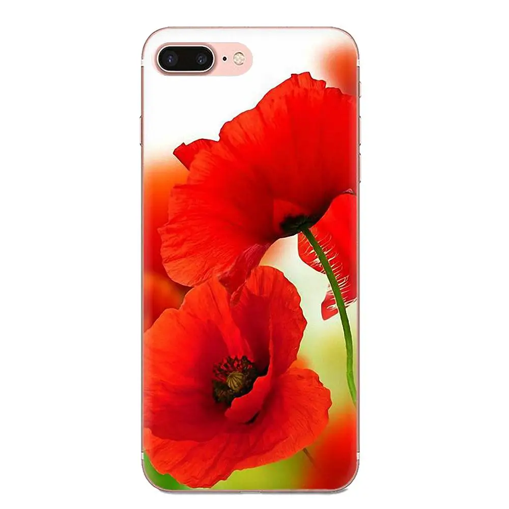 Мягкий из ТПУ для Xiaomi Redmi Note 2 3 3S 4 4A 4X5 5A 6 6A Pro Plus красный кукуруза Мак